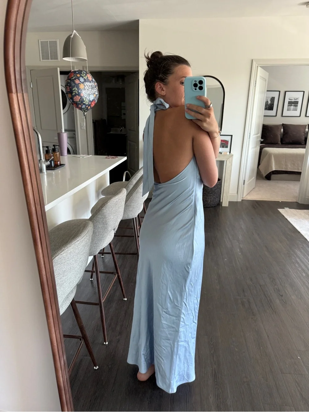 Abercrombie & Fitch Light Blue Halter Maxi Dress